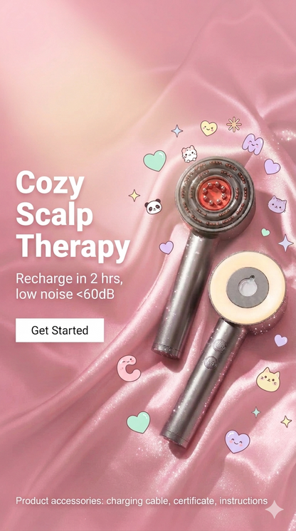 Fluffy Cloud Comb Scalp Massager with Infrared